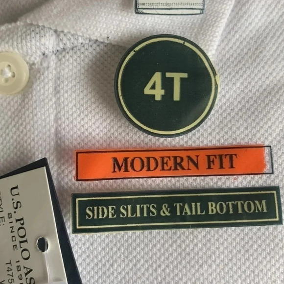 US Polo School Uniform Polo Shirt White 4T - Picture 3 of 6